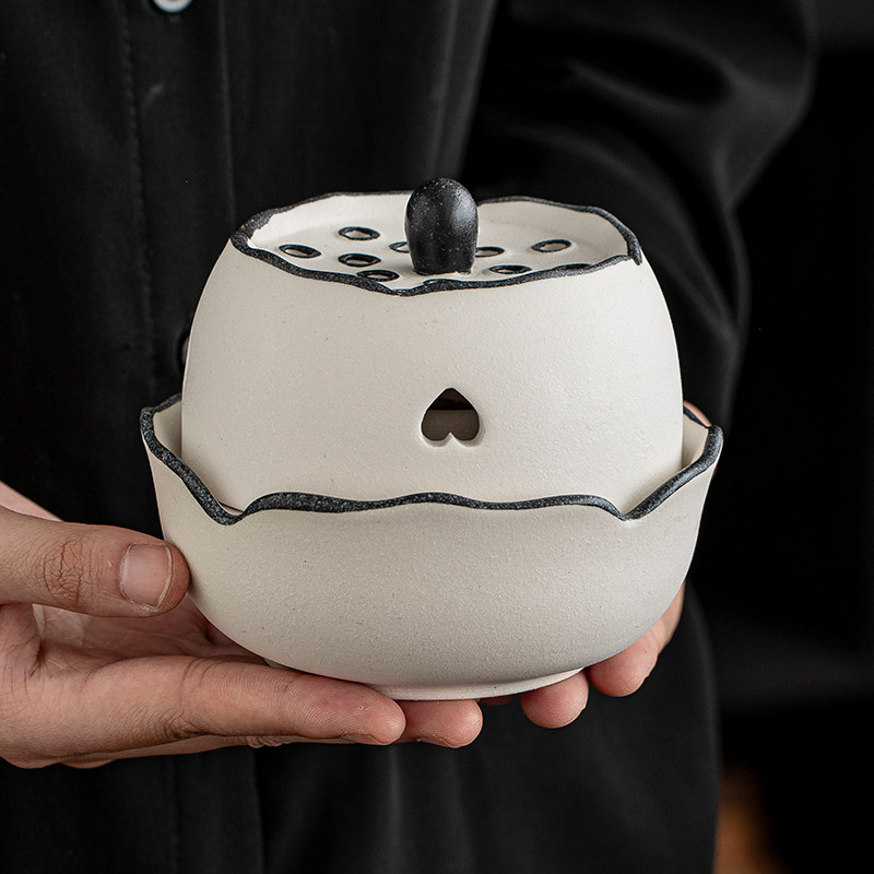 定时调温电子檀香炉 陶瓷香薰炉 沉香炉精油插电香薰灯木屑粉盖子