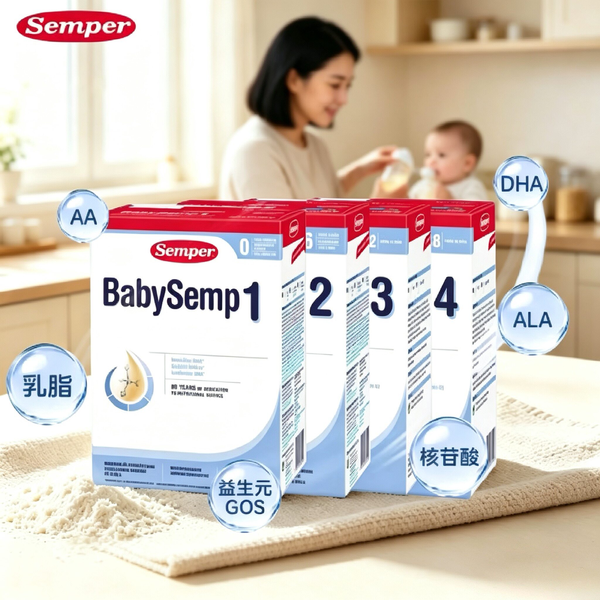 Semper森宝婴幼儿配方奶粉1段至4段 800g 组合链接