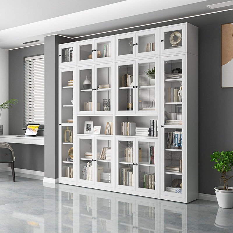 家用书柜玻璃门防尘书架客厅储物柜家用展示柜简约现代铁艺置物柜,商业/办公家具,文件柜,淘宝优惠券,粉丝福利购,淘宝优惠卷