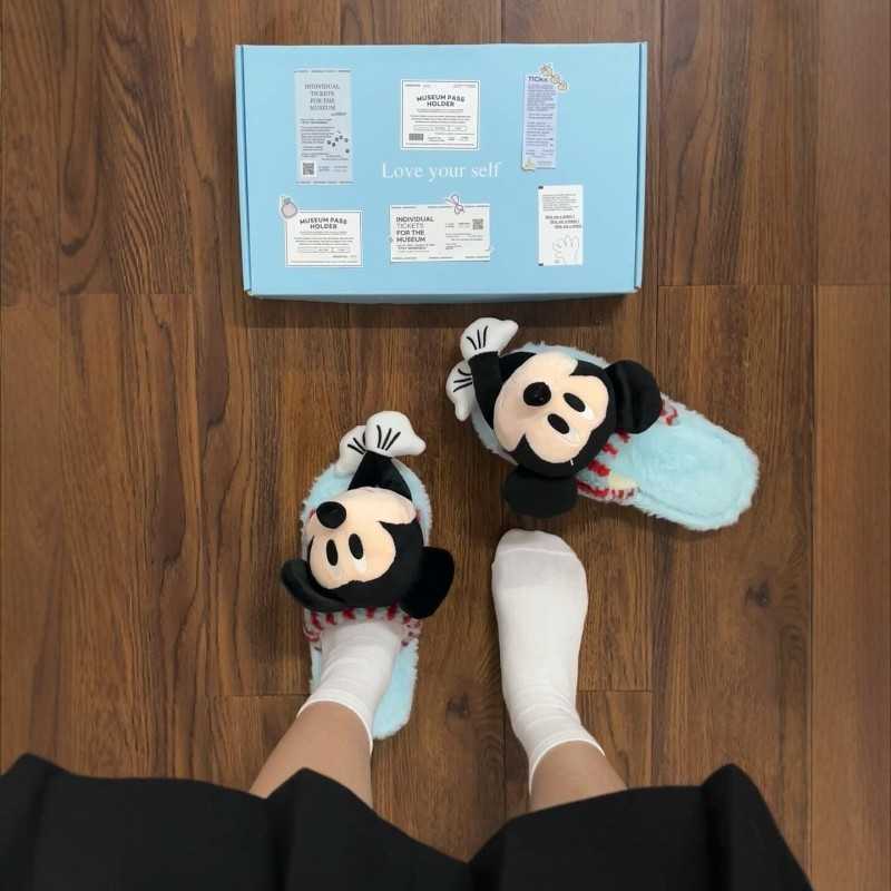 可爱米奇棉拖鞋女冬季居家室内