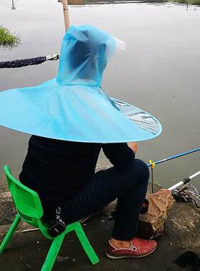 成人飞碟雨衣头戴式雨伞钓鱼帽新款防水加厚雨具斗篷防雨水雨帽头