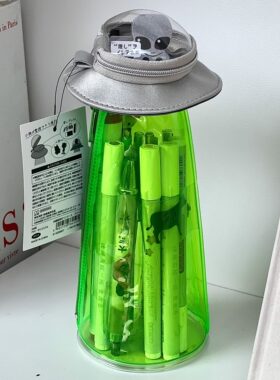 日本UFO笔袋痛包娃娃收纳搞怪趣味抽象科技感娃包学生透明文具袋