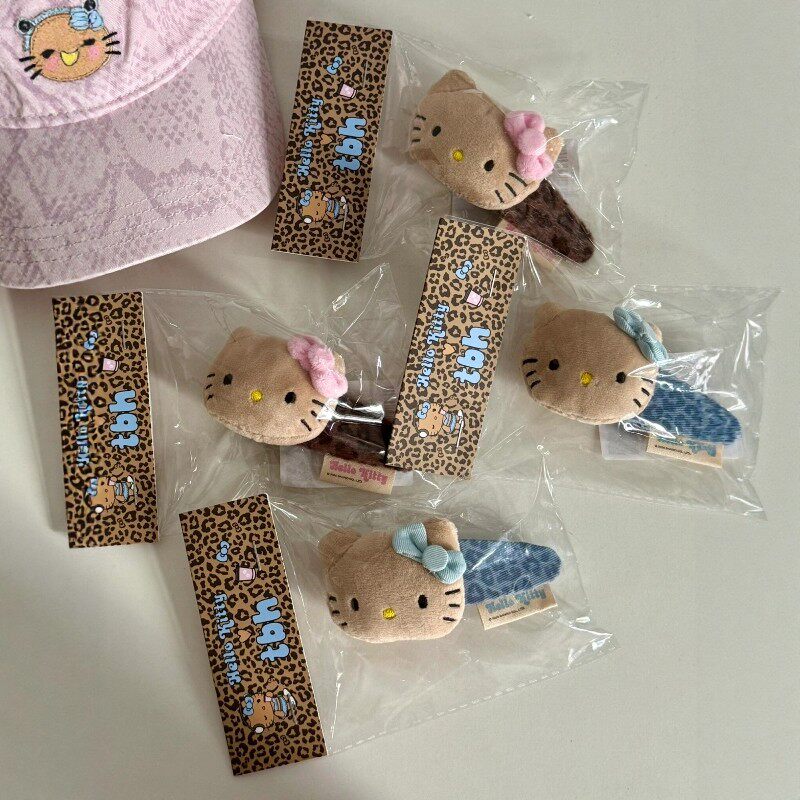 KT发夹黑皮豹纹系列日系毛绒卡通发饰可爱少女刘海侧边夹