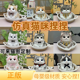 硅胶仿真猫咪捏捏乐解压玩具慢回弹可爱女孩生日礼物布偶猫玩偶