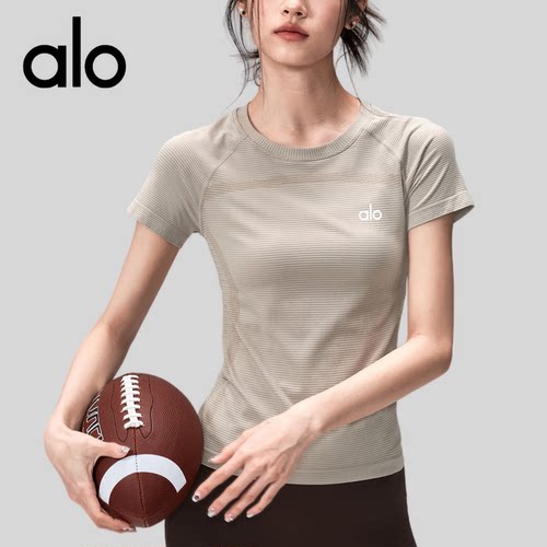 AIo 夏季瑜伽服短袖速干修身运动上衣跑步普拉提训练T恤薄款