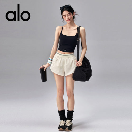 AIo 夏季运动短裤套装透气户外跑步训练宽松高腰瑜伽三分裤新
