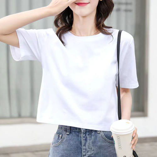 夏季纯棉薄款小个子短款半袖T恤