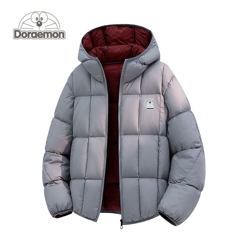 哆啦A梦美式连帽90羽绒服男女冬季新款2025