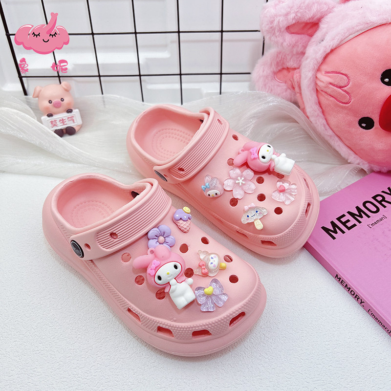 卡通公主女童夏季时尚百搭洞洞鞋