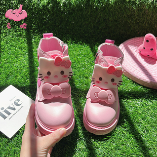 女童洋气马丁靴2025新款春秋儿童猫咪短靴小女孩软底公主靴子皮靴