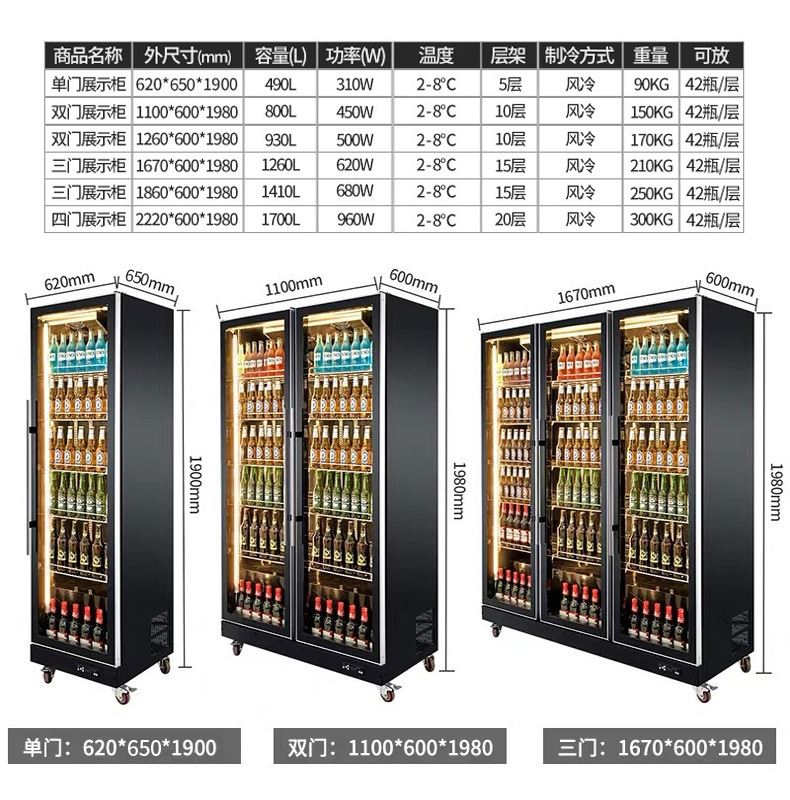 直销三门啤酒柜立式冰柜商用便利连锁店冷饮饮料柜冷藏风冷展示柜-封面