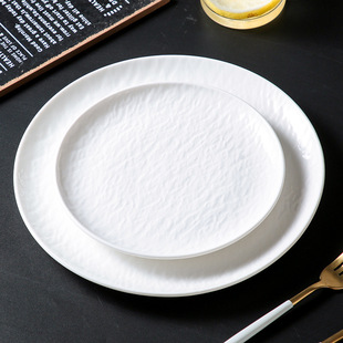 岩石纹陶瓷盘子平盘碟子家用餐盘饭盘深盘菜盘高级感酒店餐厅餐具