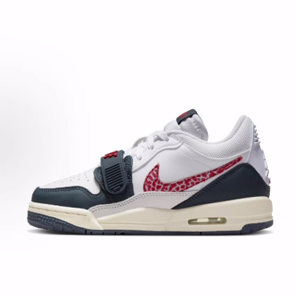 Jordan Legacy 312 午夜蓝 皮革 运动舒适低帮 儿童篮球鞋 青少年