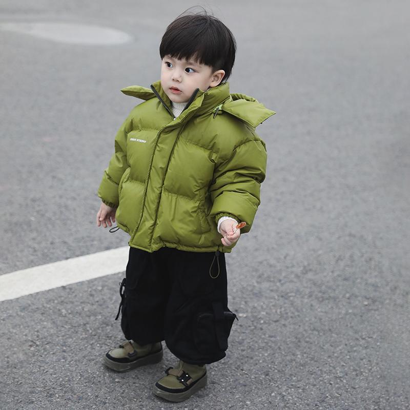 男童棉衣外套带帽加厚中小童儿童冬装棉袄2025新款洋气棉服面包服