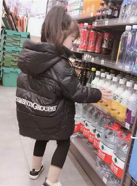儿童羽绒服女洋气反季中长款轻薄童装男童女童白鸭绒外套