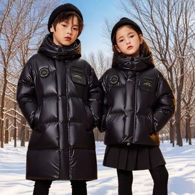 儿童黑金羽绒服2024冬季