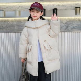 2024儿童羽绒服女童超厚中长款中大童宽松冬季羽绒外套安可拉红