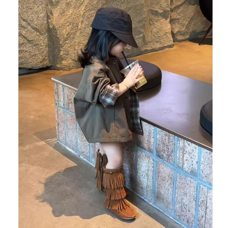 童装女童风衣美拉德2026新款春秋洋气儿童中长款休闲英伦风外套薄
