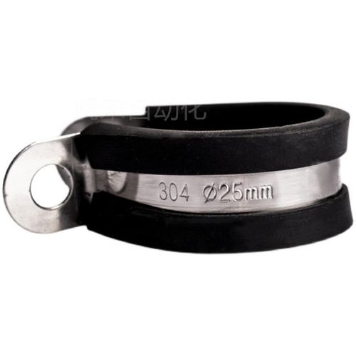 304不锈钢连胶条卡箍减震橡胶抱箍管卡绝缘线夹电缆线固定喉新品