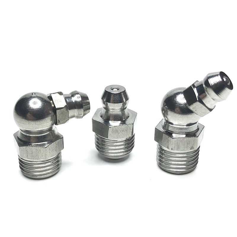 英制不锈钢黄油嘴牛油咀通用油枪头油枪嘴直头弯头M14 1/8-28