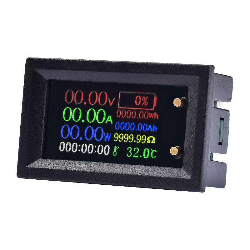 多功能测量仪表LCD彩屏9合一电压/电流/功率/百分电量DC6~30V20A