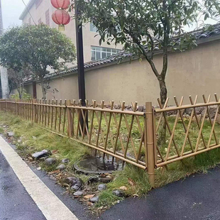不锈钢仿竹护栏园林竹篱笆隔离栏新农村菜地户外仿真竹节竹管围栏