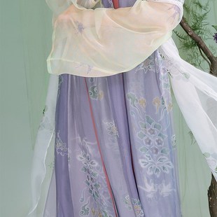 【真丝】阿萝唐制齐胸裙墨名堂2023夏季薄桑蚕原创汉服元素女飘仙