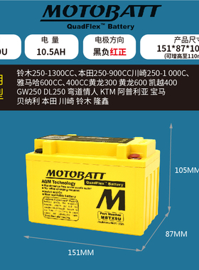 百特摩托车电瓶杜卡迪x48春风650光阳250电池12v黄龙600哈雷883锂