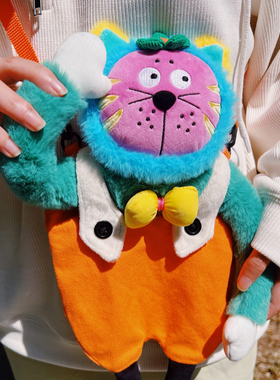 有蒂棵棵uodycoco懒猫斜挎包女手机包可爱卡通玩偶包个性通勤旅行