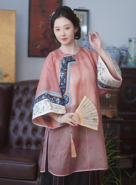 【如歌】晚清少奶奶服装倒大袖旗袍汉服真丝绡复原清汉女中式上衣