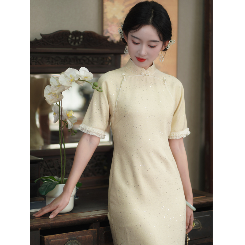 风禾｜2025新款上新女装长款旗袍到脚踝轻奢高级感文艺风连衣裙