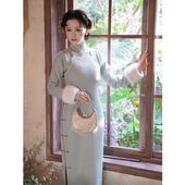 织月｜梦回故里全开襟优雅修身 显瘦长款 旗袍到脚踝日常秋冬连衣裙