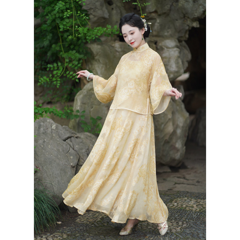 千代兰｜梦回故里2025新款民国大小姐日常可穿旗袍套装吊带连衣裙