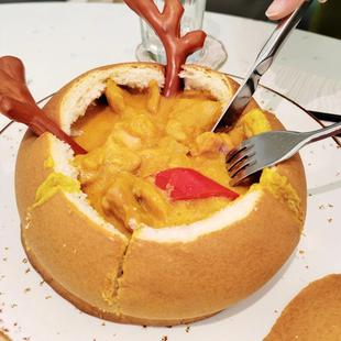 法式魔球汤碗面包蘑菇海鲜面包碗面包盅泰式咖喱鸡面包商用整箱