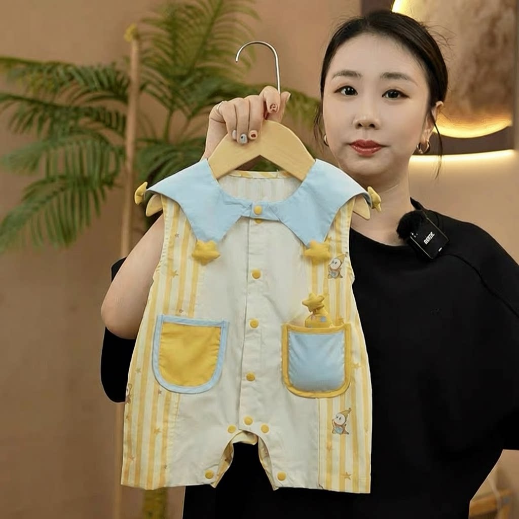 婴儿夏季衣服薄款纯棉透气连体