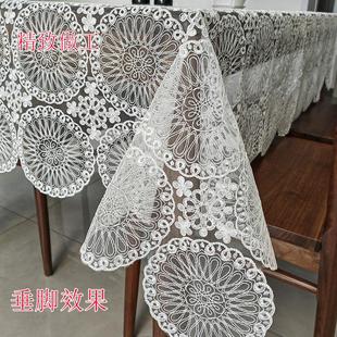 欧式 新品 现代刺绣餐桌布布艺绳绣茶几布家用客厅电视柜盖巾床头柜