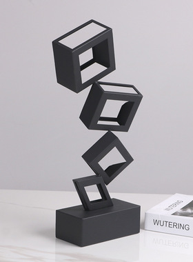 现代摆件极简创意轻奢方盒层叠抽