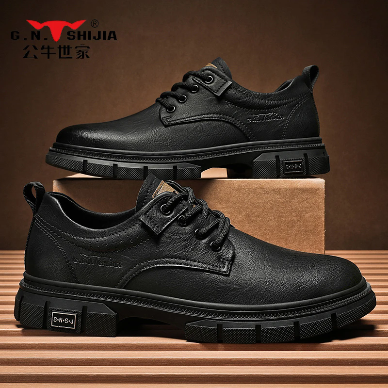 公牛世家官方旗舰店男休闲皮鞋