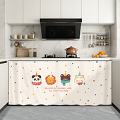 厨房柜子遮挡帘防尘遮丑橱柜灶台开放式 无门鞋 柜杂物柜布帘魔术贴