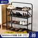 喻品免安装 架可折叠门口多层置物架收纳架出租房家用ZW126四层 鞋