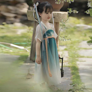 三象鲨儿童汉服女童夏季新款古装薄款女宝宝连衣裙古风女孩改良襦