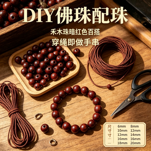 珊妮杂货铺禾木珠子散珠手工diy串珠手链米珠算盘珠大孔圆珠子