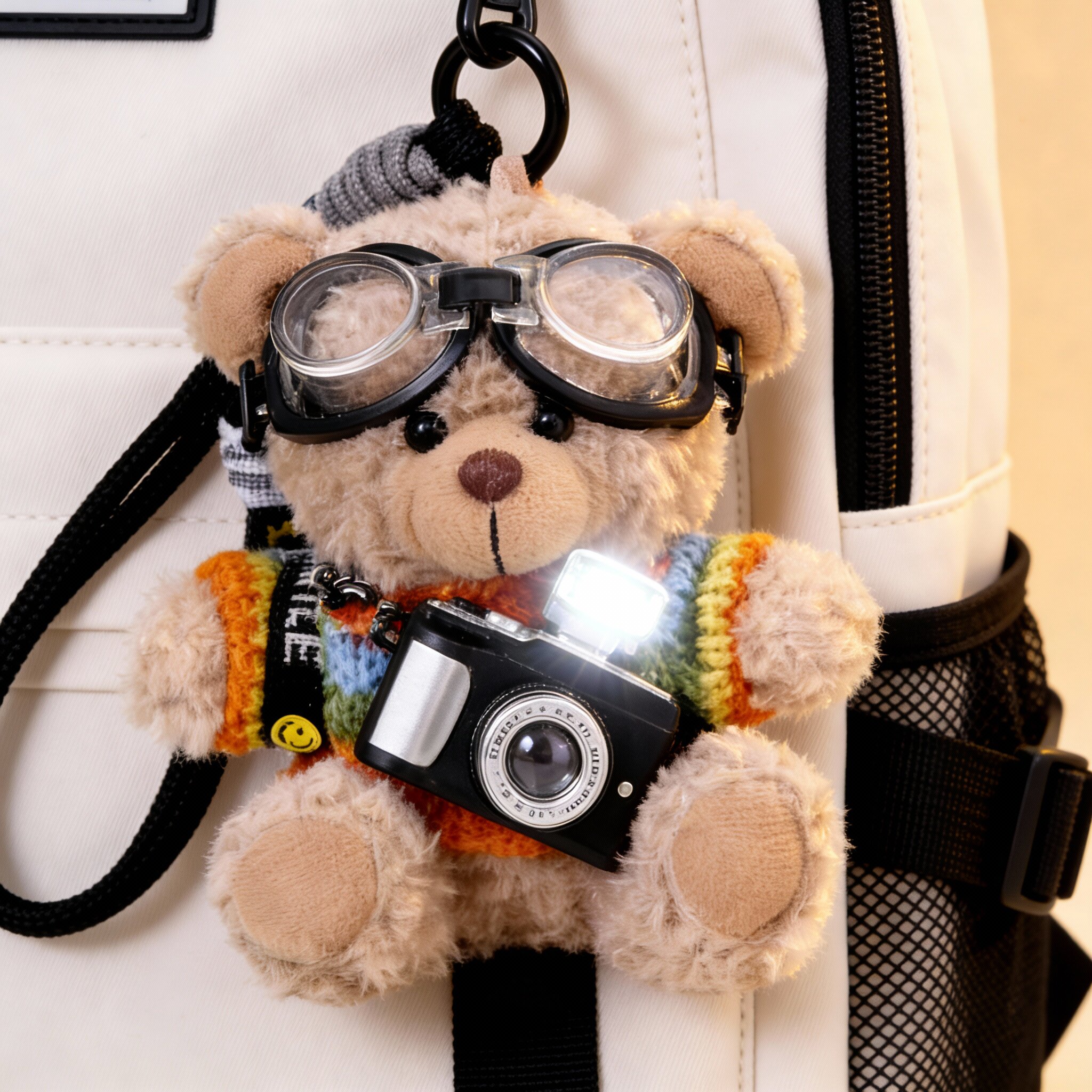 可爱闪光相机小熊毛绒玩偶玩具书包包挂件情侣礼物创意钥匙扣公仔,玩具/童车/益智/积木/模型,毛绒/玩偶/公仔/布艺类玩具,淘宝优惠券,粉丝福利购,淘宝优惠卷