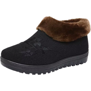 老北京布鞋女冬季加绒保暖防滑加厚老太太女式舒适妈妈老人棉鞋子