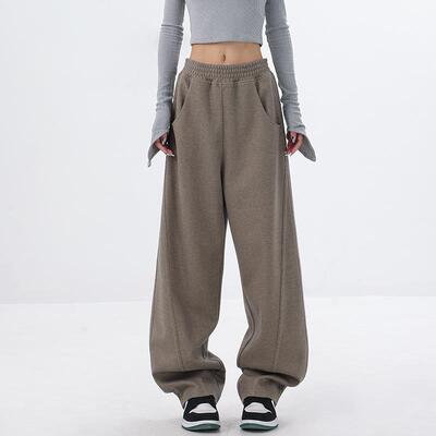 KEN STUDIO秋冬加厚镰刀裤弯刀裤香蕉裤运动裤女宽松阔腿卫裤裤子