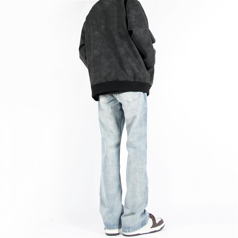 MOD高街美式牛仔裤男女潮宽松直筒垂感修身vibe休闲微喇叭工装裤