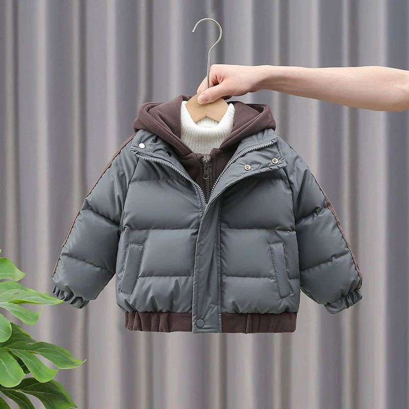 男童棉服冬季2024新款儿童棉袄小宝宝冬装加厚棉衣假两件外套棉服