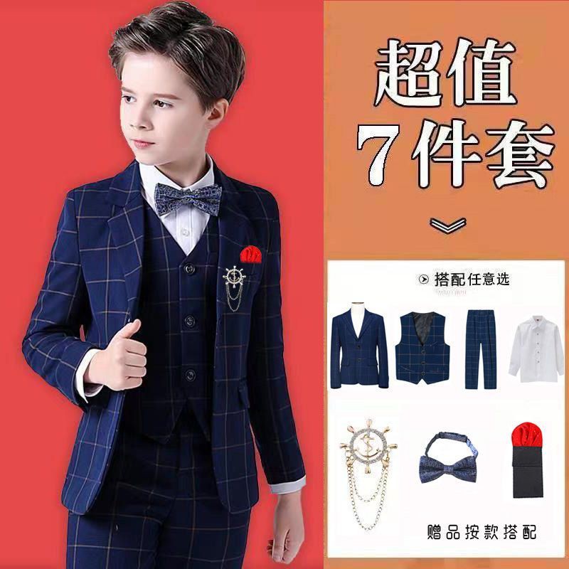 儿童小西装套装英伦风花童礼服男小孩钢琴演出服帅气宝宝西服春秋