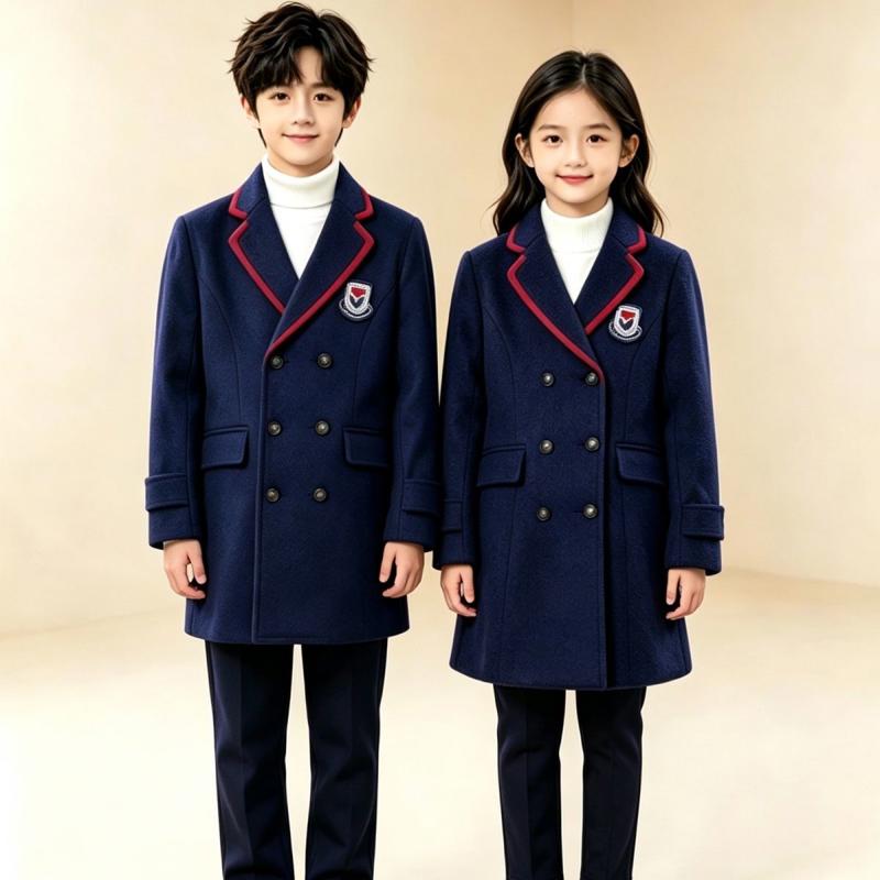 儿童校服园服礼服英伦小学生班服春秋幼儿园西装呢子外套中长款