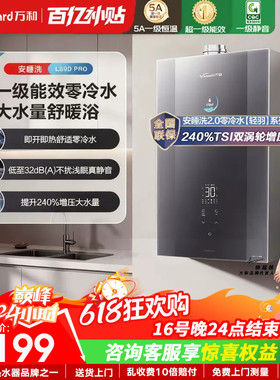万和零冷水燃气热水器16升天然气静音下置风机水伺服增压LS9DPRO
